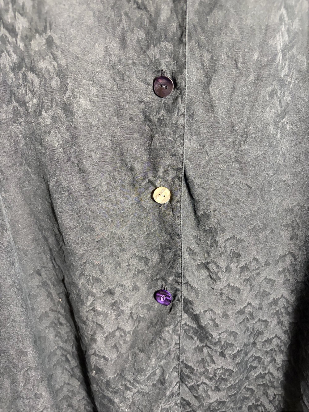 Judith Hart 100% Silk Women’s Button-Front Pajama Top - Black Size Large - Picture 7 of 8